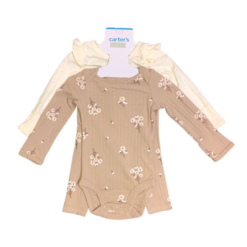 Carter's Girls Long Sleeve Bodysuit & Pant Set, 3 Piece - Brown